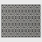 Papier Cadeau Élégant Chic Mod Black Ivoire Diamond Ikat Motif (Plat)