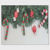 Papier Cadeau Élégant Chic Noël Bonbons vacances (Plat)