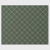 Papier Cadeau Élégant Chic Noël Bow & Ribbon Motif Green (Plat)
