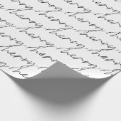Papier Cadeau Élégant Chic Noir Blanc Joyeuse Écriture Script (Coin)