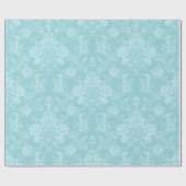 Papier Cadeau Élégant Chic Romantique Floral Damask-Mint (Plat)