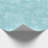 Papier Cadeau Élégant Chic Romantique Floral Damask-Mint (Coin)