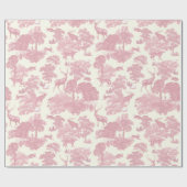 Papier Cadeau Elégant Chic Rose Toile Cerf Boodland (Plat)