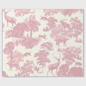 Papier Cadeau Elégant Chic Rose Toile Cerf Boodland (Plat)