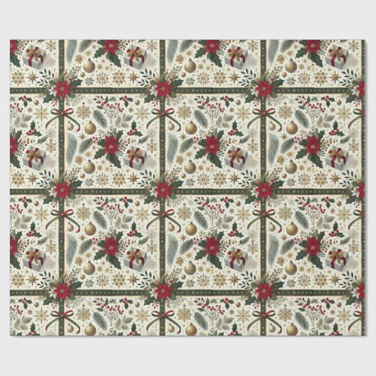 Papier Cadeau Elegant Christmas Gift Wrap with Snowflakes (Plat)