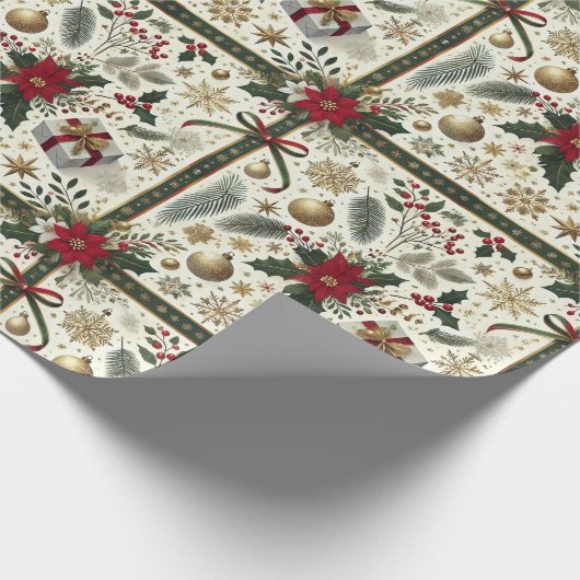 Papier Cadeau Elegant Christmas Gift Wrap with Snowflakes (Coin)