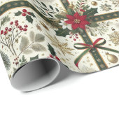 Papier Cadeau Elegant Christmas Gift Wrap with Snowflakes (Coin rond)
