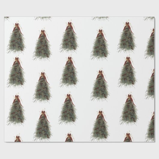 Papier Cadeau Elegant Christmas Tree Wrapping Paper (Plat)