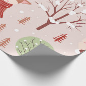 Papier Cadeau Élégant classique Arbre de Noël Fox Motif (Coin)