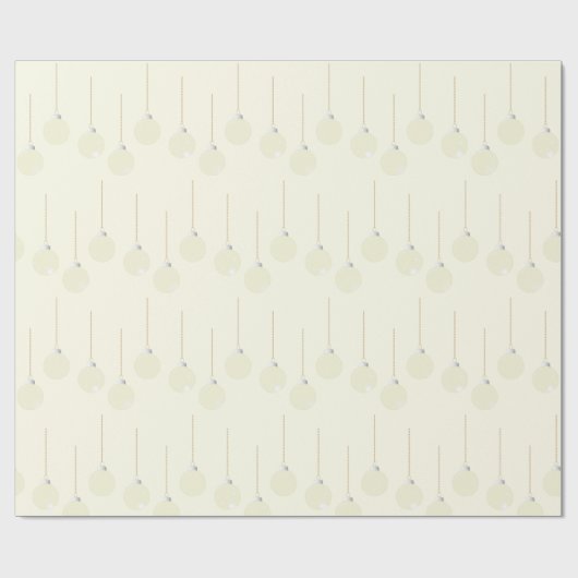 Papier Cadeau Elégant classique crème Baubles de Noël (Plat)