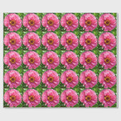 Papier Cadeau Élégant classique floral rose fleur marguerite (Plat)