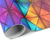 Papier Cadeau Elegant colorful diamond stained glass  (Coin rond)