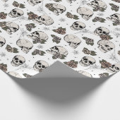 Papier Cadeau Elégant crâne gothique Halloween Dia de los Muerto (Coin)