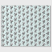 Papier Cadeau Elégant crayon de fleurs croquis Nature Art (Plat)