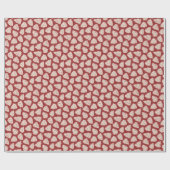 Papier Cadeau Elegant Cream Pinecones Red Wrapping Paper (Plat)