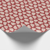 Papier Cadeau Elegant Cream Pinecones Red Wrapping Paper (Coin)