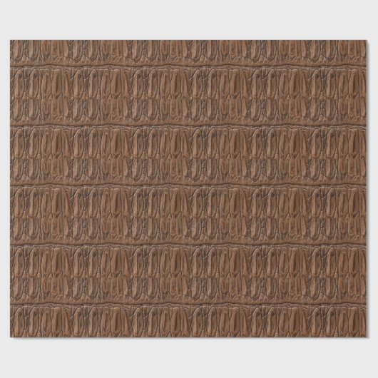 Papier Cadeau Élégant crocodile Brown (Plat)