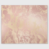 Papier Cadeau Élégant cuivre moderne rose or & marbre rose (Plat)