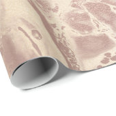 Papier Cadeau Élégant cuivre moderne rose or & marbre rose (Coin rond)