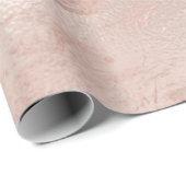 Papier Cadeau Élégant cuivre moderne rose or & marbre rose (Coin rond)