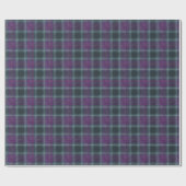Papier Cadeau Élégant damier violet sarcelle (Plat)