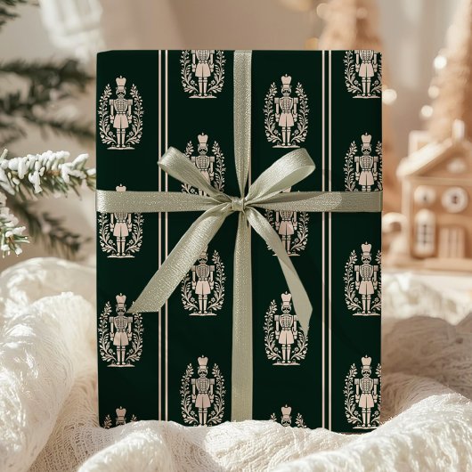 Papier Cadeau Elegant Dark Green Nutcracker