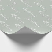 Papier Cadeau Élégant de script personnalisé vert (Coin)