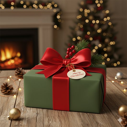 Papier Cadeau Elegant Deep Forest Green Christmas Gift Paper