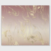 Papier Cadeau Elégant dégradé de marbre doré moderne (Plat)