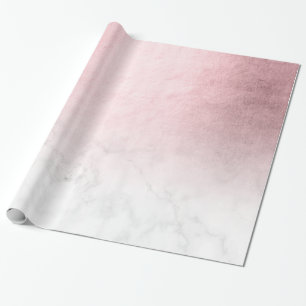 Papier Cadeau Elégant dégradé moderne rose doré blanc marbre