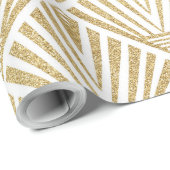 Papier Cadeau Elégant design art déco en palmier doré (Coin rond)
