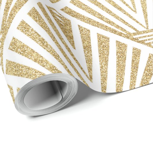 Papier Cadeau Elégant design art déco en palmier doré (Coin rond)