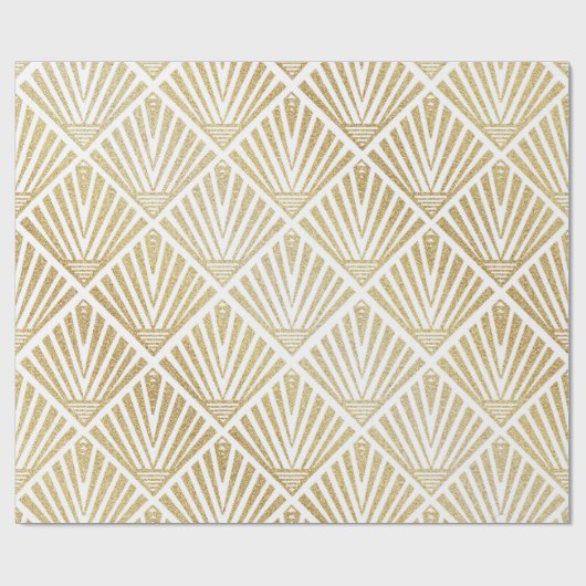 Papier Cadeau Elégant design art déco en palmier doré (Plat)