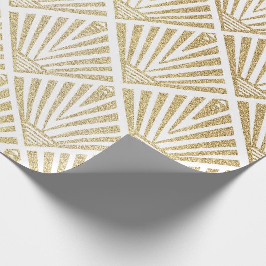 Papier Cadeau Elégant design art déco en palmier doré (Coin)