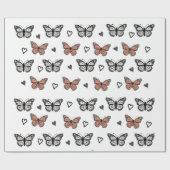 Papier Cadeau Elégant design papillon, papier d'emballage Transf (Plat)