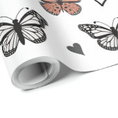 Papier Cadeau Elégant design papillon, papier d'emballage Transf (Coin rond)