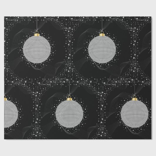 Papier Cadeau Elegant Disco Ball Christmas Ornament (Plat)
