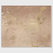 Papier Cadeau Elégant doré moderne et marbre d'or rose (Plat)