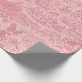 Papier Cadeau Elegant Dusty Rose Pink Rococo Revival Toile (Coin)