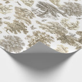 Papier Cadeau Élégant, élégant, beige rustique, toile de campagn (Coin)