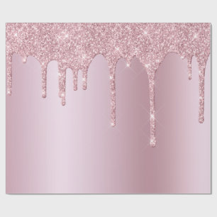 Papier Cadeau Élégant élégant rose rose rose parties scintil