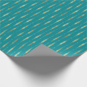 Papier Cadeau Élégant élégant Turquoise Motif or (Coin)