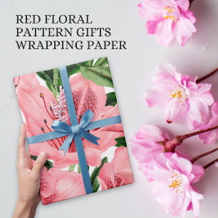 Papier Cadeau Élégant emballage de produits Red Floral Business
