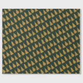 Papier Cadeau Élégant Emerald Green Gold Parties scintillant Arb (Plat)