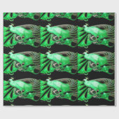 PAPIER CADEAU ÉLÉGANT EMERALD GREEN PEACOCK JEWEL ET PIERRES GEM (Plat)