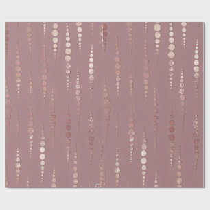 Papier cadeau élégant en métal rose doré à motifs
