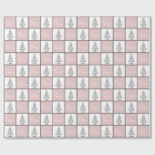 Papier Cadeau Élégant et chic Motif de Noël rose (Plat)