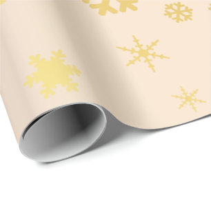 Papier Cadeau Élégant et moderne Motif de Noël Gold Snowflake