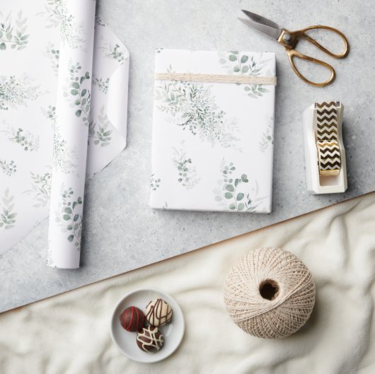 Papier Cadeau Élégant Eucalyptus vert (Artisanat)