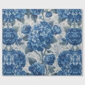 Papier Cadeau Elegant Faded Hydrangea Floral Pattern Decoupage (Plat)